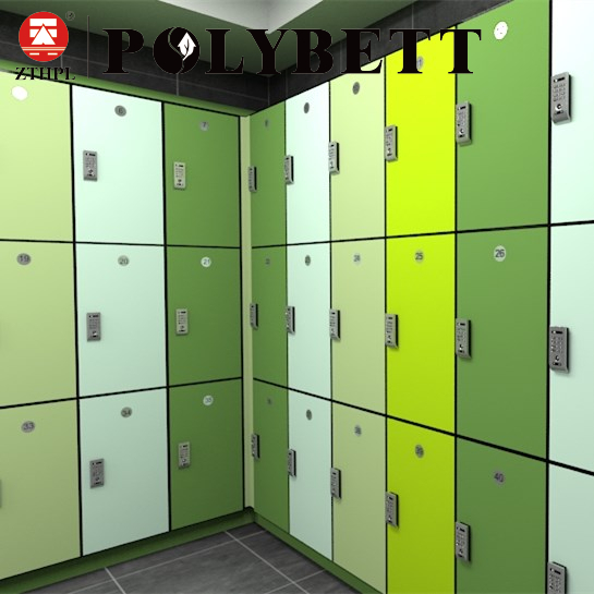 Fireproof Office Fitness Colorful Formica Laminate Compact HPL 3 Door Locker